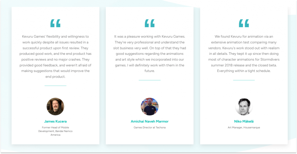 Kevuru Games Customer Testimonials