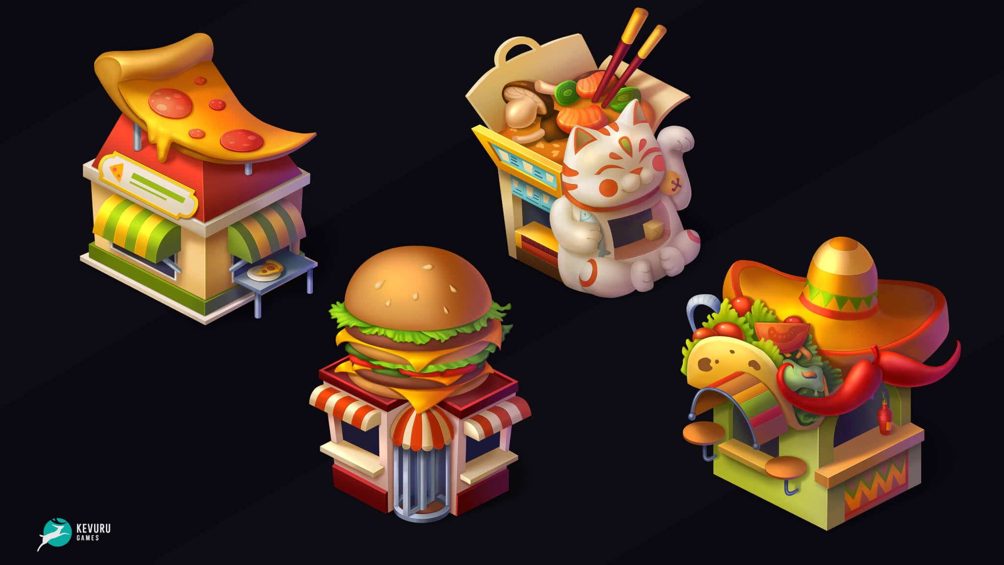 2D environment &ndash; Merge Lords: Foodcourts &ndash; 1