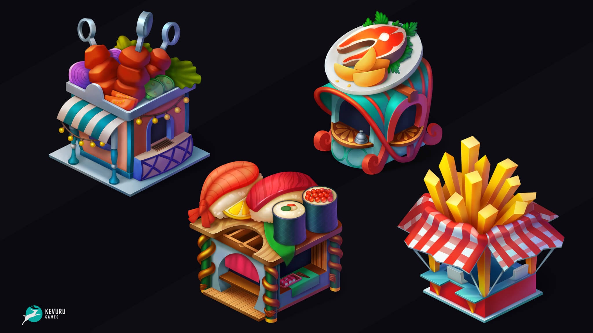 2D environment &ndash; Merge Lords: Foodcourts &ndash; 2